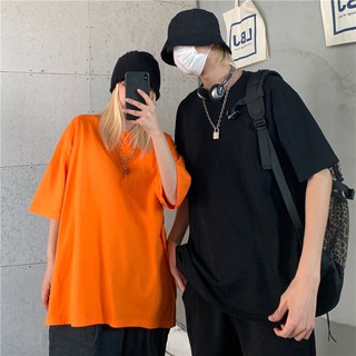 Áo thun trơn basic tay lỡ unisex nam nữ oversize phom rộng hàng xuất dư