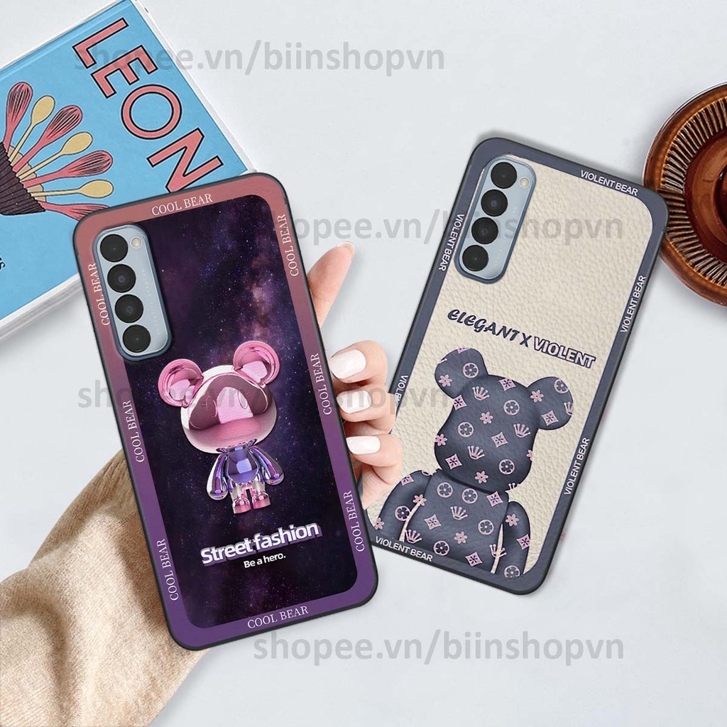 Ốp Oppo Reno4 / Reno4 Pro / Reno 4 hình gấu bear brick đẹp độc lạ, thời trang, cá tính