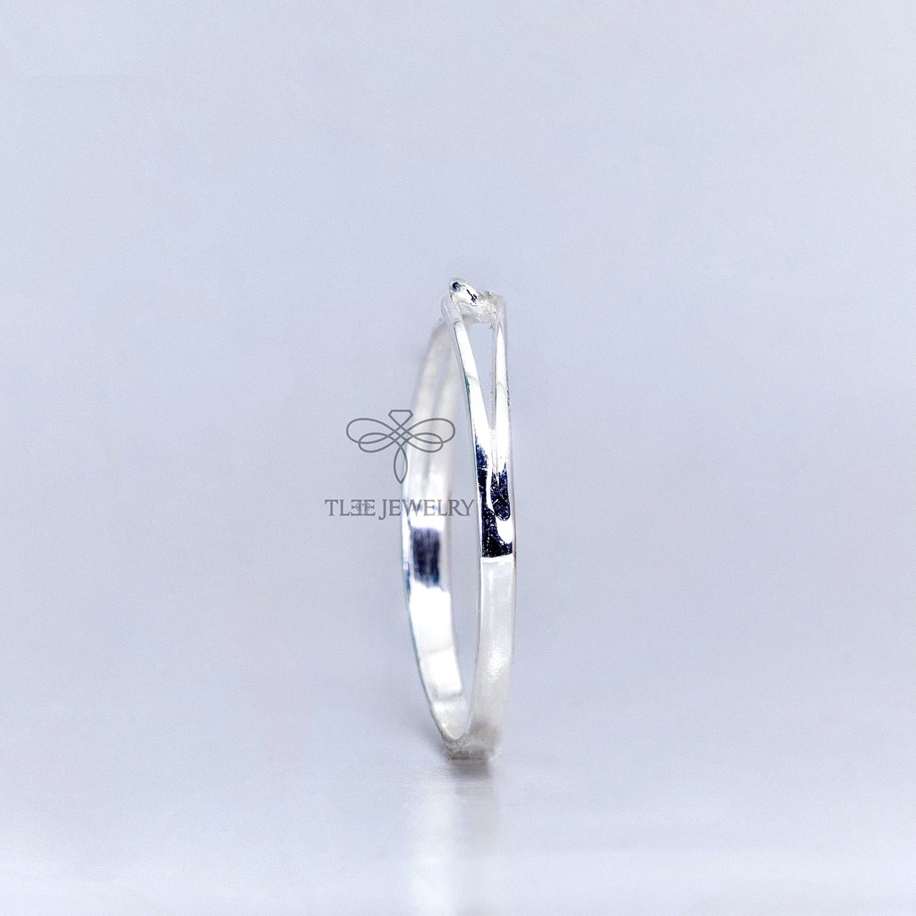 Nhẫn bạc nữ TLEE hình khối móc nối basic cá tính TleeJewelry A0173