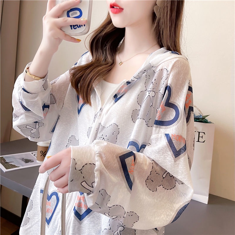 Áo Khoác Chống Nắng Tay Dài Dáng Rộng Vải Lụa Mát Mỏng Thời Trang Cao Cấp Cho Nữ