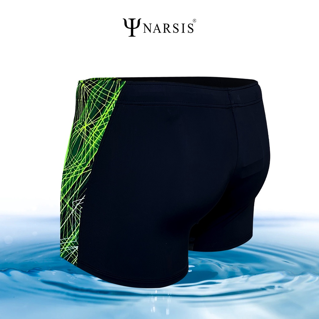 Quần bơi nam cao cấp Narsis Q9001 màu đen phối xanh