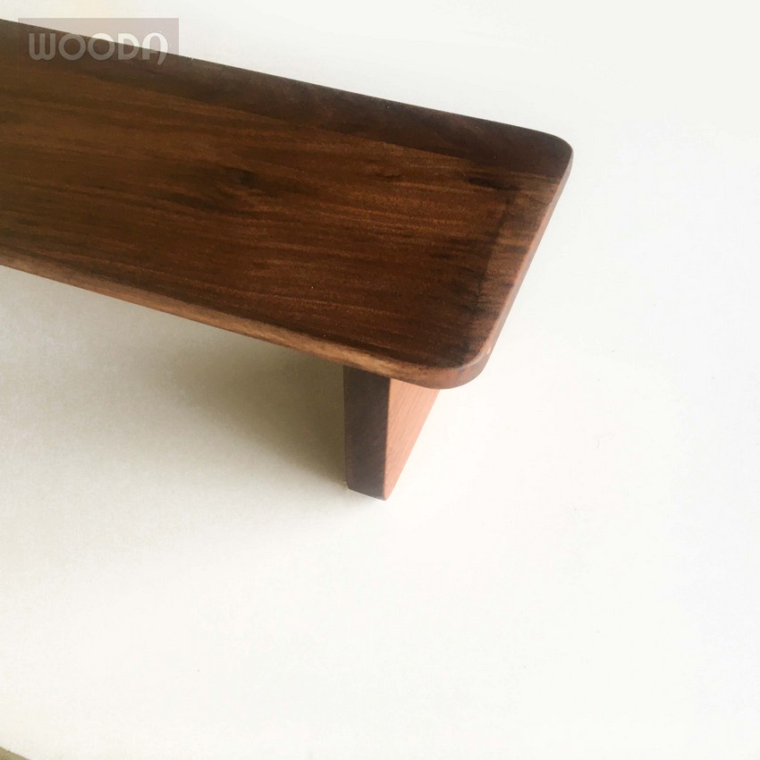 Kệ gỗ Walnut  cao cấp tháo lắp được, giá kê màn hình gỗ tự nhiên dùng cho màn hình máy tính, TV