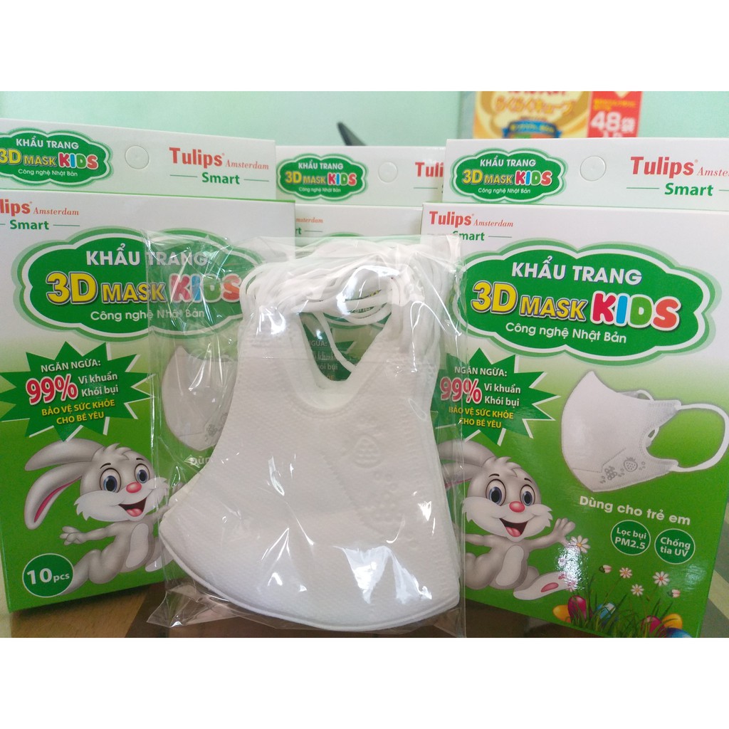 Khẩu Trang 3D Cho Bé Mask Kids Hộp 10 Chiếc