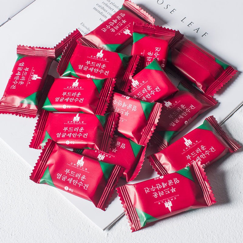 Khăn giấy nén rửa mặt dạng viên kẹo hàn quốc, khăn nén ướt dạng viên