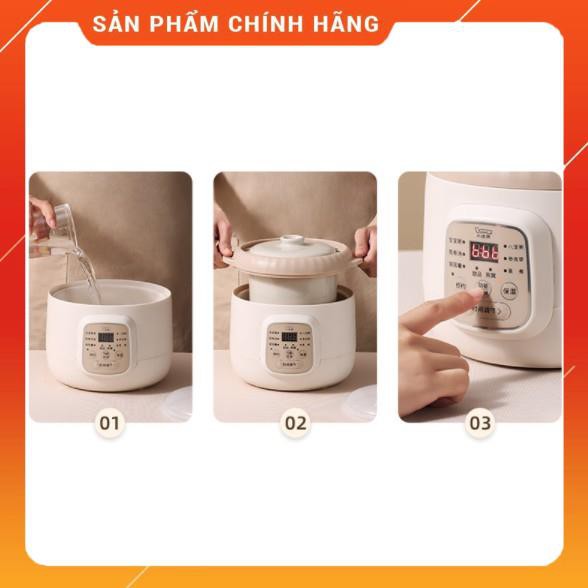 [Freeship] Nồi nấu cháo, ninh hầm, hấp cách thủy Lotor D10, sử dụng gốm sứ cao cấp