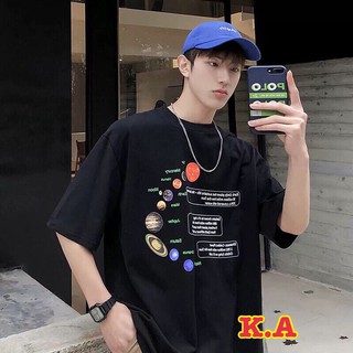 ÁO THUN NAM NỮ TAY LỠ OVERSIZE [HÀNH TINH] CAO CẤP SẴN 3 MÀU TÍM/ĐEN/TRẮNG