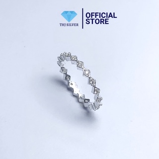 Nhẫn nữ bạc ta zic zac đính đá - Nhẫn hở freesize dễ đeo