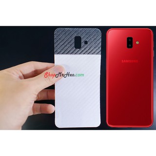 Skin Dán Mặt Sau Lưng Vân 3D Samsung J6 Plus - J6+ (Carbon - Nhám - Hình Hộp)