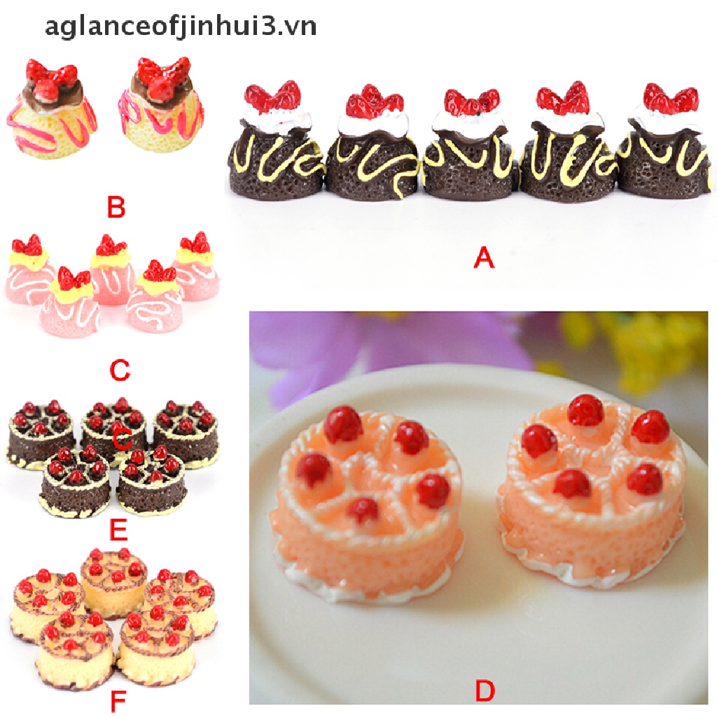 Set 5 Mô Hình Bánh Kem Giả Trang Trí