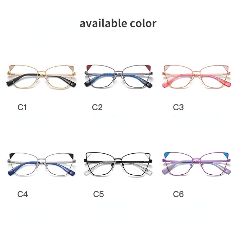 Kính Mát TR90 Gọng Kim Loại Chống Ánh Sáng Xanh Thời Trang Cho Nữ