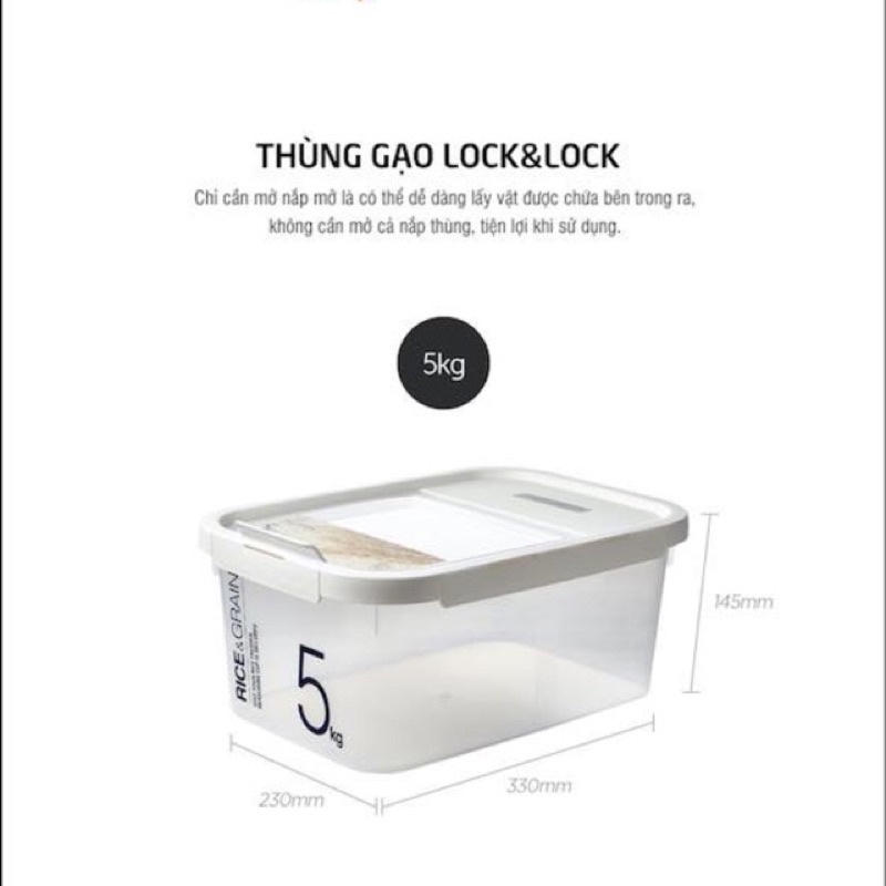 Thùng đựng gạo Lock&lock HPL560 HPL561 chính hãng