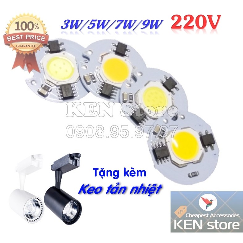 Bóng led, nhân led, chip led 3W 5W 7W 9W 220V AC