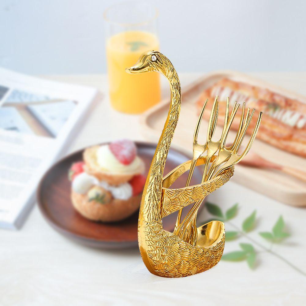 KRNY Giá Đỡ Dụng Cụ Ăn Uống Hình Thiên Nga Bằng Thép Không Gỉ