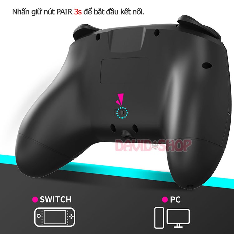 Tay cầm IINE v4 có Wake Up, quét Amiibo, audio 3.5mm cho Nintendo Switch / Nintendo Switch Lite / PC (Steam) / Android