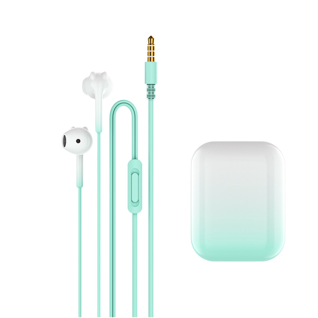 Tai Nghe Nhét Tai Q60 Màu Gradient Có Dây Âm Thanh Stereo Với Mic 3.5mm Cho Điện Thoại