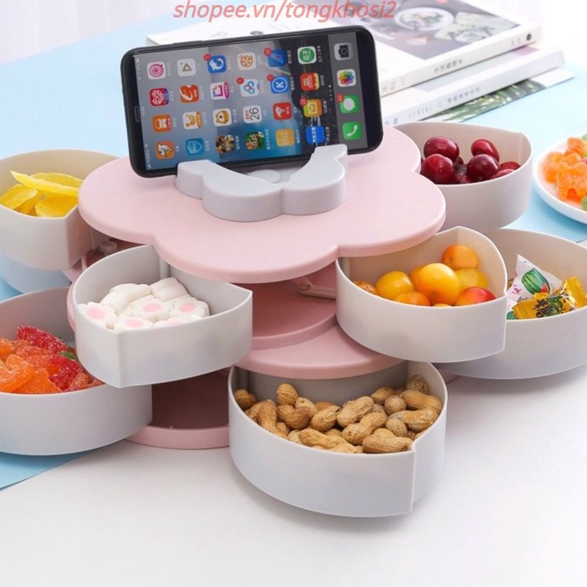 PVN7329 Khay mứt xoay 2 tầng 10 cánh tết 2021 T2