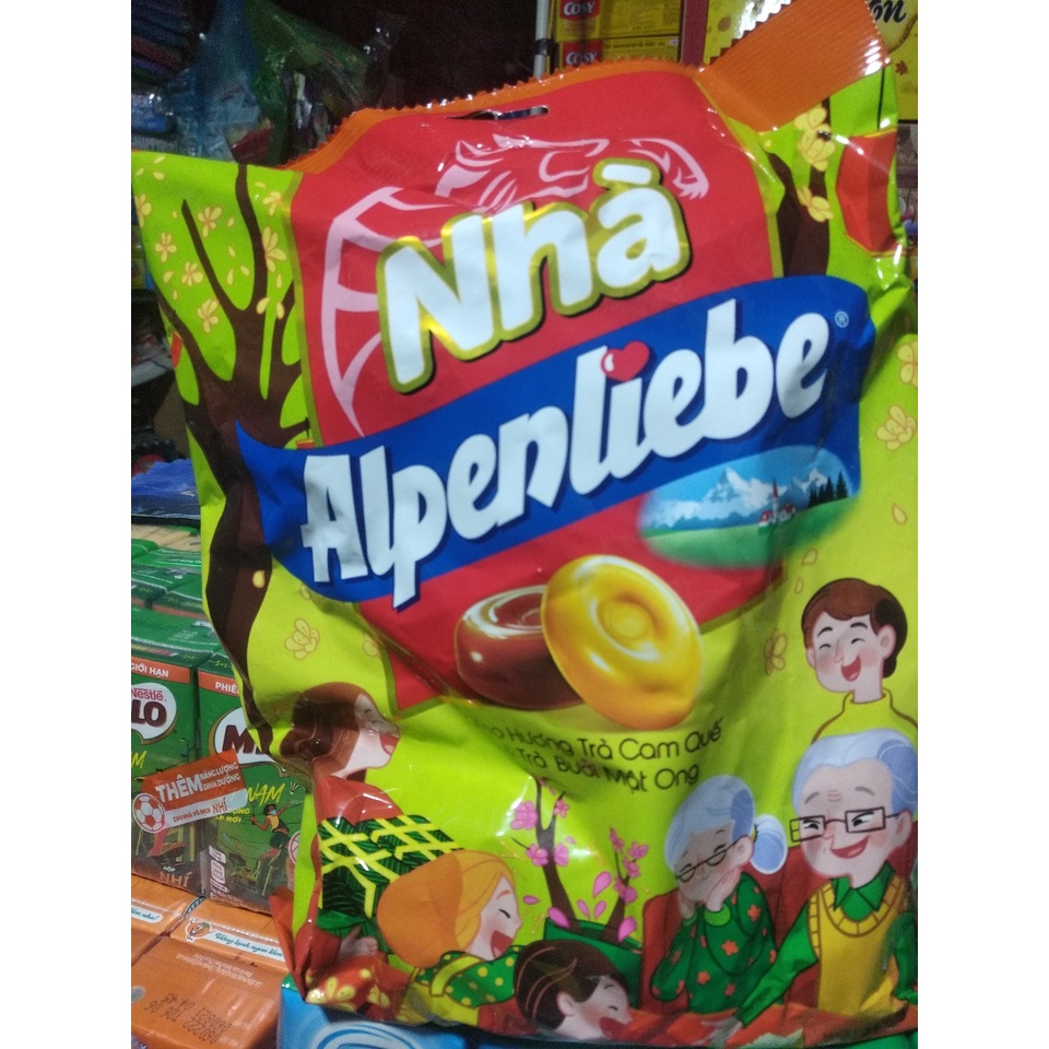 Kẹo mềm Alpenliebe 2Chew vị sữa &amp; hương trà sữa trân châu đường đen gói 227.5G