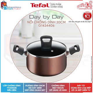 Nồi chống dính tefal day by day g1434406 - 20cm, đáy từ, chống dính titanium, giao hỏa tốc