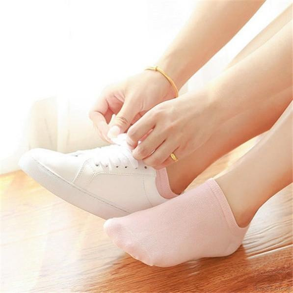 Vớ cotton trơn màu sắc xinh xắn dễ thương cho nữ