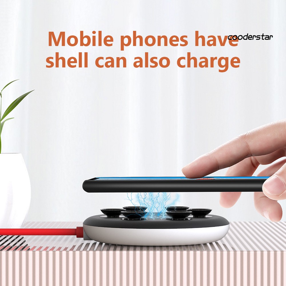 ★COOD★W1 Portable Wireless 5W Fast Charging Pad Suction Cups Phone Charger for iPhone