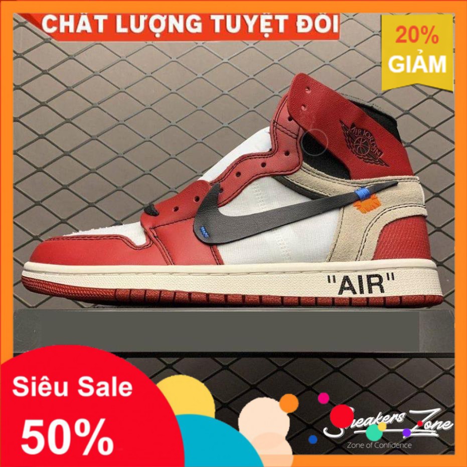 12.12 [XẢ KHO] Giày thể thao AIR JORDAN 1 OFF WHITE Retro High Chicago đỏ trắng siêu đẹp cho nam và nữ siêu đẹp ! :