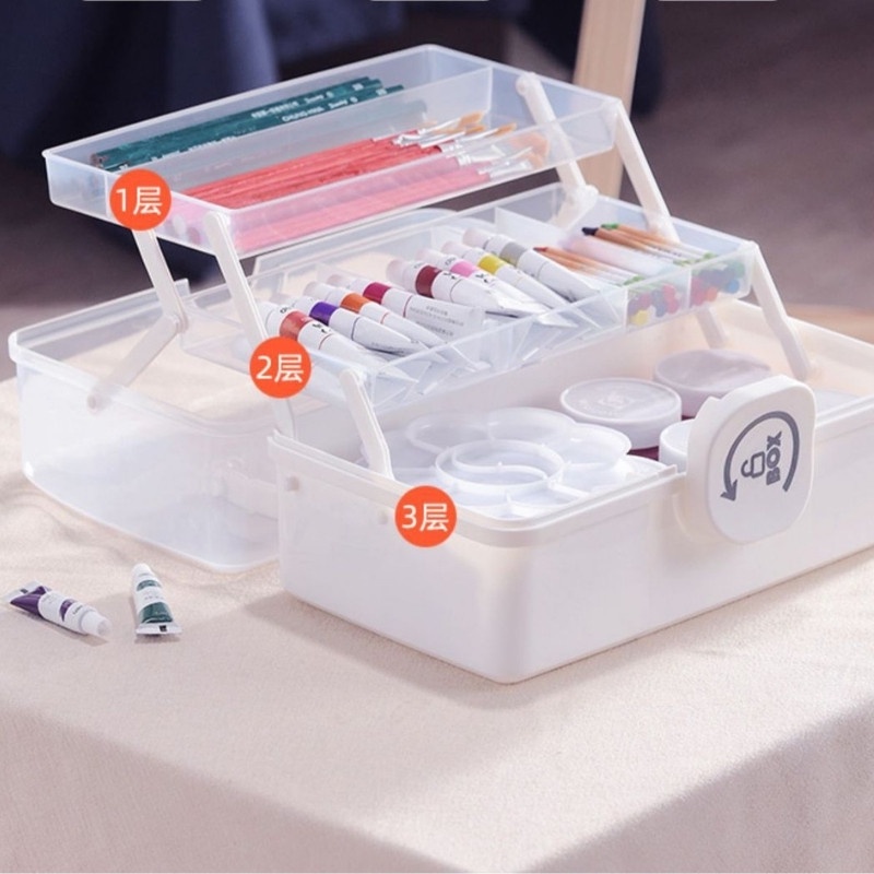 Hộp Đựng Thuốc Y Tế Cứu Thương 3 Tầng Cỡ Lớn Siêu Tiện Dụng Cho Gia Đình