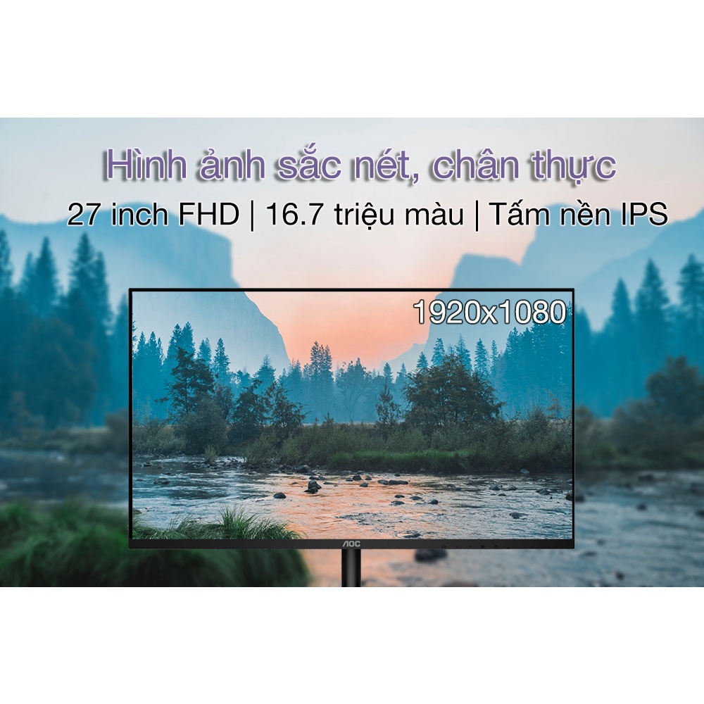 Màn hình AOC 27B1H/74 Inch IPS Full HD Chính Hãng BH 36 tháng