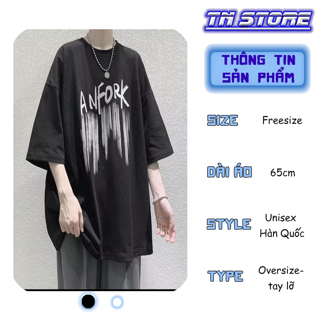 Áo thun tay lỡ form rộng ANFORK Unisex, Áo đôi nam nữ chất cotton dày dặn - TNStore | BigBuy360 - bigbuy360.vn