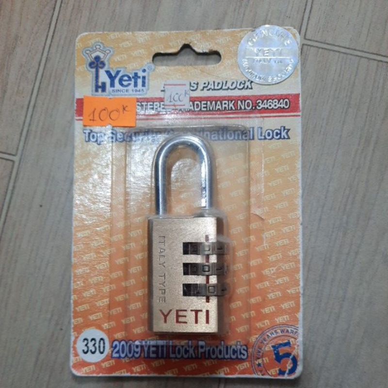 KHÓA SỐ YETI  BẰNG ĐỒNG THAU 4 SỐ 440 - 3 SỐ 320 - 3 SỐ 330