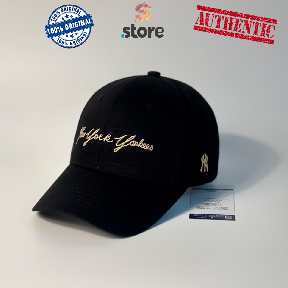 Mũ lưỡi trai NY thêu yankee đen logo thêu vàng Style hàn quốc dành cho cả nam và nữ Free size