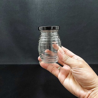 Lọ Thủy Tinh 200ML mẫu con ong (combo 3 cái) nắp thiếc đen vặn – Hũ thủy tinh làm sữa chua, đựng gia vị, yến chưng