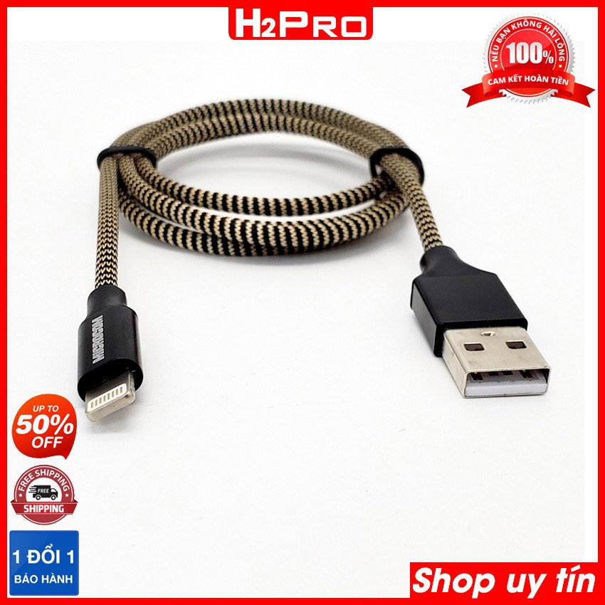 Dây sạc Iphone Microcom USB Data Cable NIKEN NK5 H2Pro, Cáp sạc bọc dù chống đứt dài 1m hoặc 2m