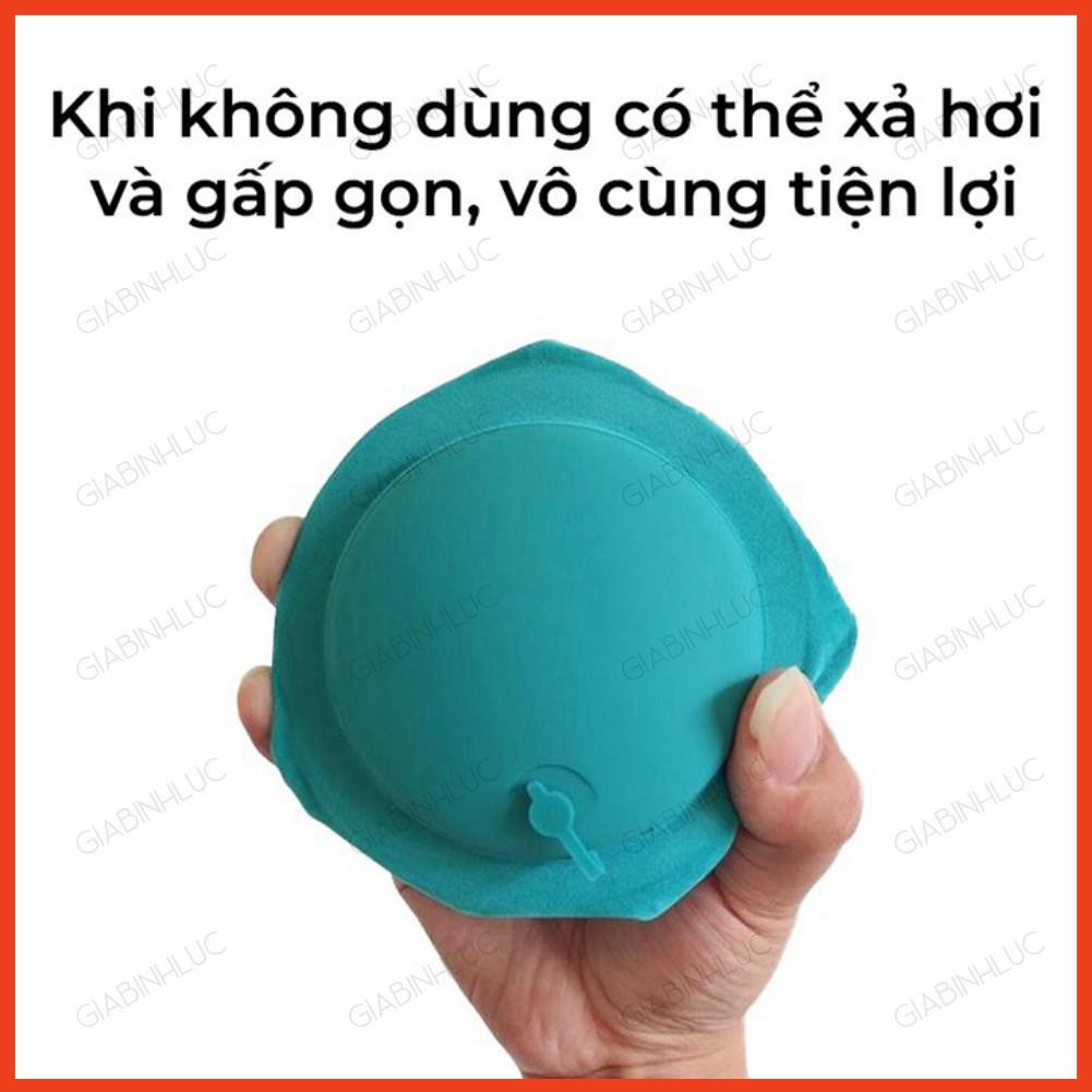 Gối hơi kê cổ chữ u tựa lưng để ngủ khi đi máy bay tàu xe tự động bơm có nút cài-GD248