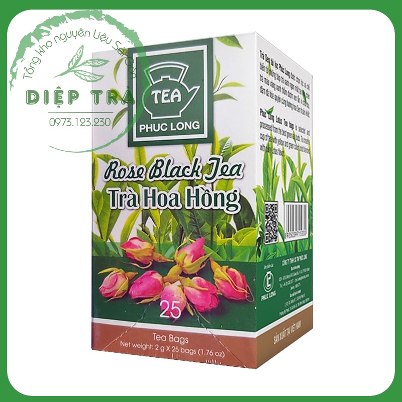Trà túi lọc Phúc Long vị Olong/Sen/Đào/Vải/Trà xanh/Trà lài/Hồng trà/Hoa hồng 50g