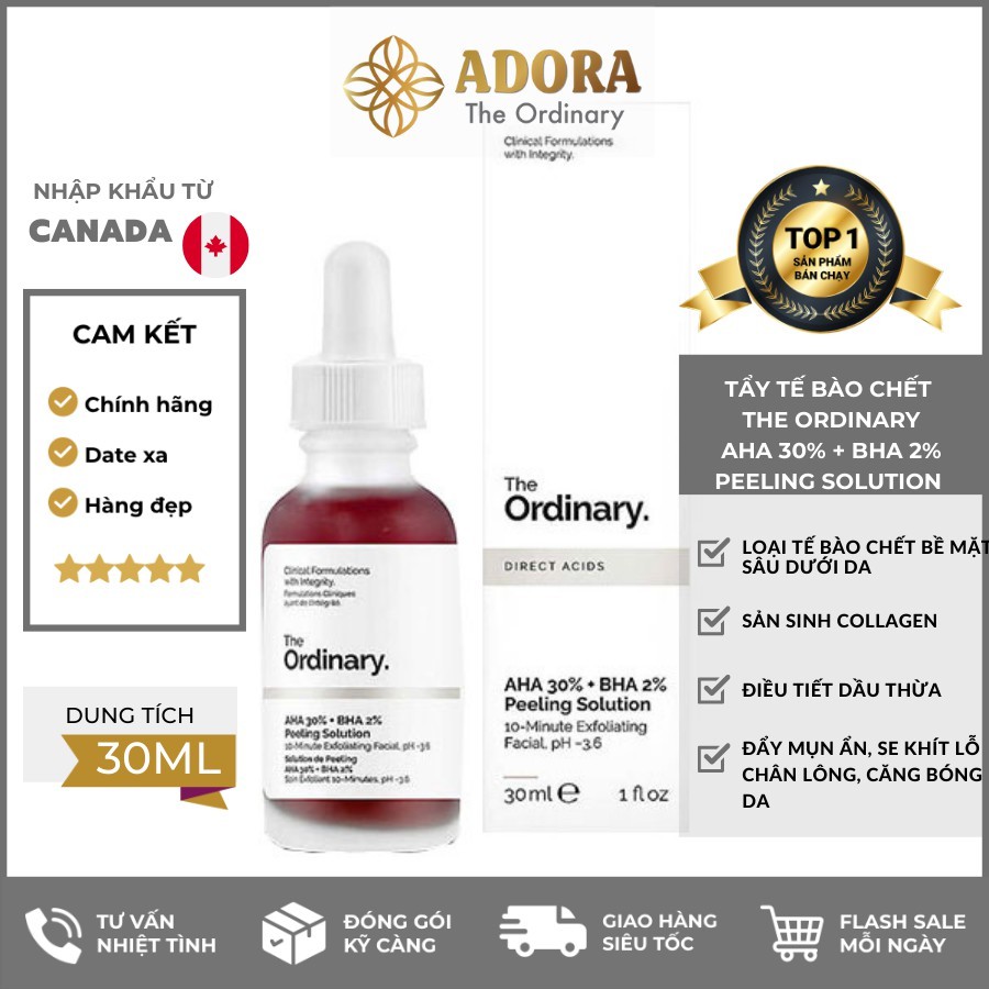 Tinh chất The Ordinary AHA 30% + BHA 2% Peeling Solution ( 30mL )