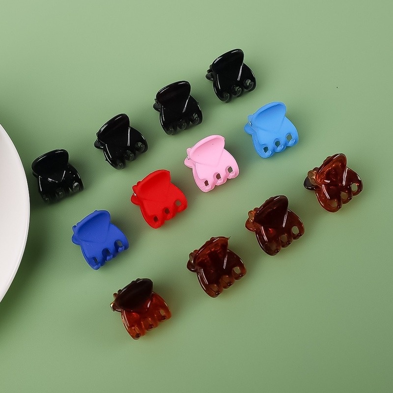 Set 10 Kẹp Tóc Càng Cua Mini Nhiều Màu Dễ Thương