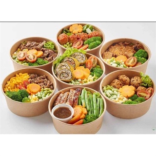 Tô Giấy Kraft 750Ml Nắp Mô Pet (Set 10 Tô)