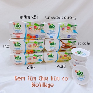 Kem sữa hữu cơ Pháp Bio Village Best seller vỉ 4 hộp date mới 2022