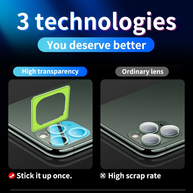 Miếng Dán Cường Lực Bảo Vệ Camera 3d Cho Iphone 12 11 Pro Max Iphone11 HSU