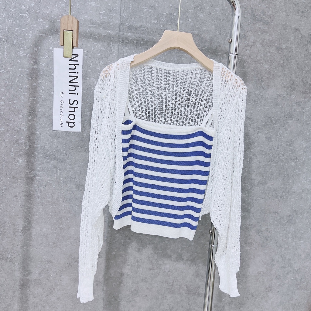 Set áo len cadigan kèm áo 2 dây SE1623 - NhiNhi Shop