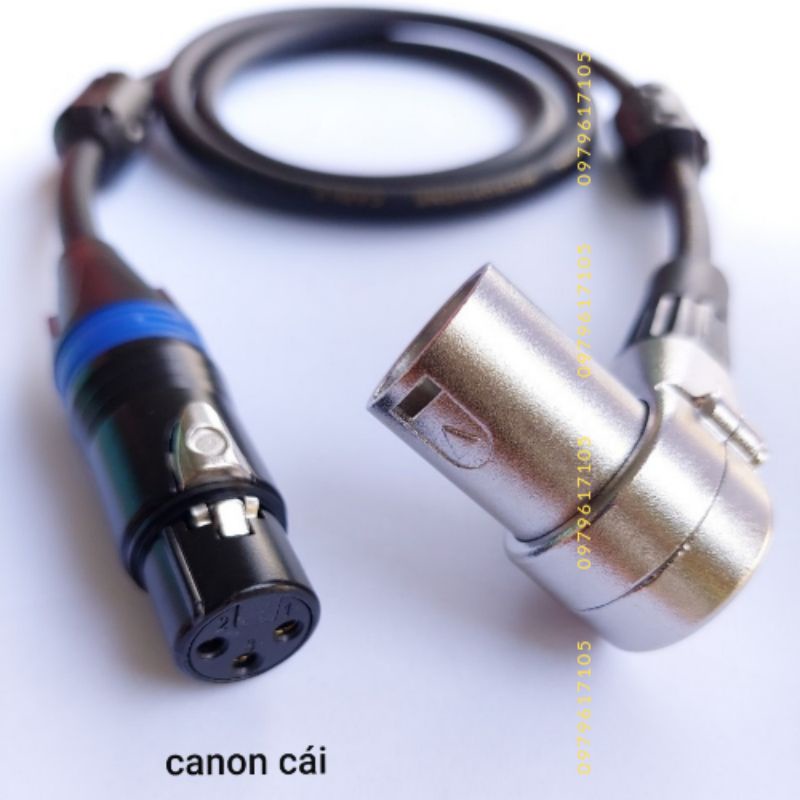 Dây canon cái ra canon đực cong L xoay dài 80cm