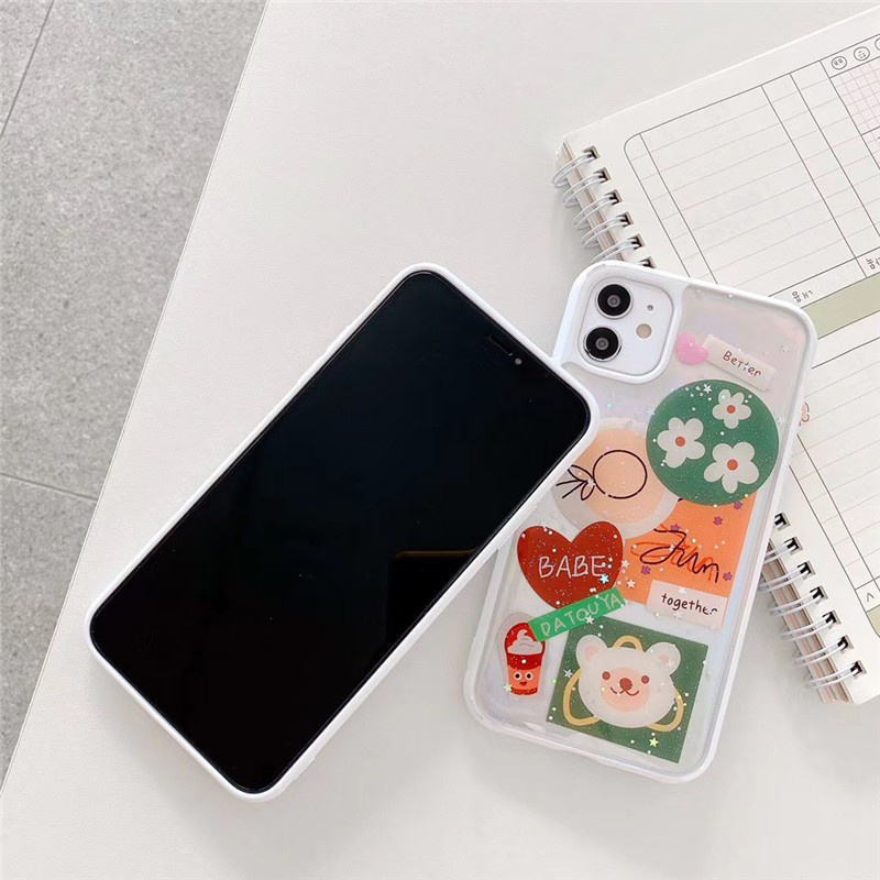 Ốp lưng iphone - Ốp iphone Kim tuyến Gấu epoxy  6/6s/6plus/6splus/ 7plus/ 8plus / x /xs /xs max /11 /11 promax dt01
