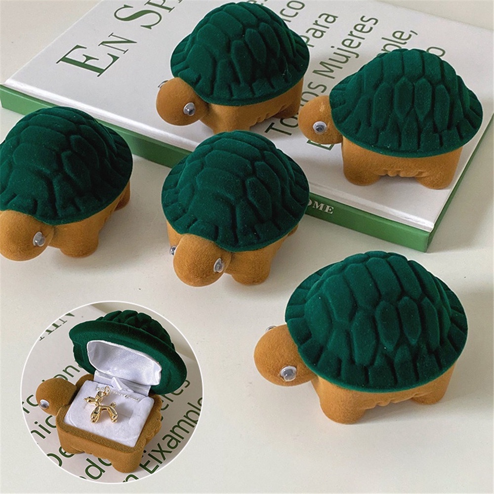 Hộp Nhung Đựng Trang Sức Hình Rùa Phong Cách Retro