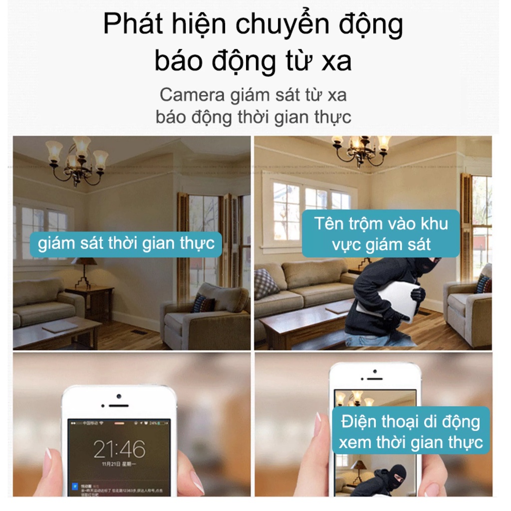Camera Wifi Không Dây, Camera ip wifi xoay 360 độ v380,độ phân giải 2.0 mpx cảnh báo chuyển động trong nhà - BH UY TÍN