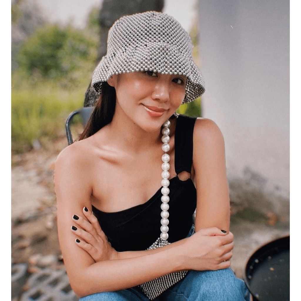 Lily Sliver Set | Combo Túi Mini Box Kèm Mũ Metalic Phong Cách Hàn Quốc