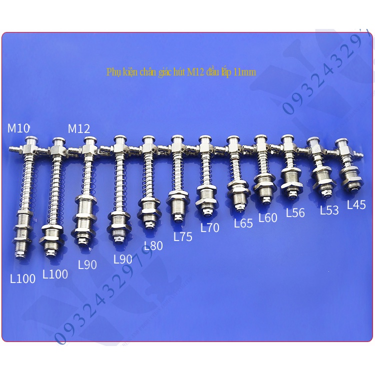 Giác hút chân không khí nén SMC đầu lắp 11mm - chân giác hút chân không