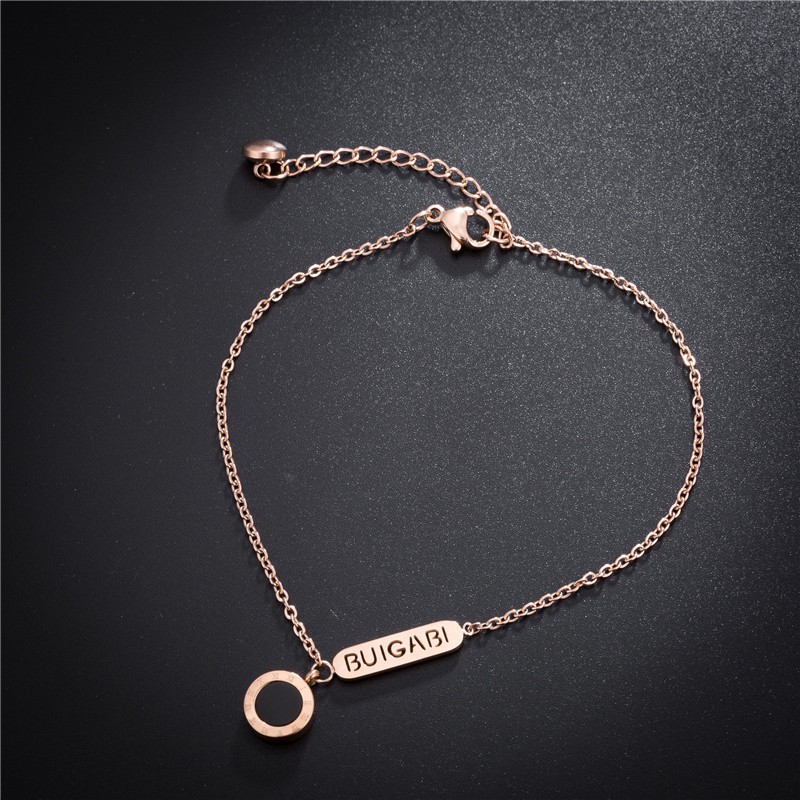 Korean rose gold classic double-sided titanium steel 18K gold anklet, the quality does not fade, the new product is beautiful and fashionable