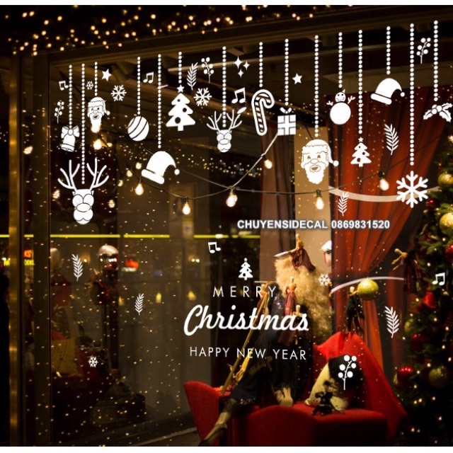 Decal dán tường Noel - Rèm Phụ Kiện Lớn