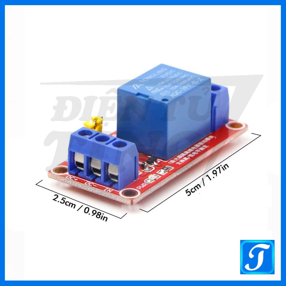 Module Relay 1 kênh 5V 12V Với Opto Cách Ly Kích H/L