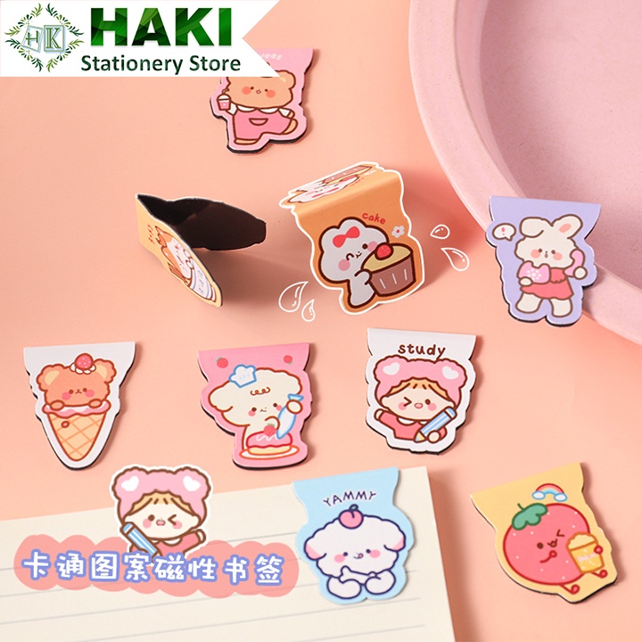 Kẹp đánh dấu trang sách bookmark nam châm HAKI, miếng chặn trang giấy sáng tạo KTL02